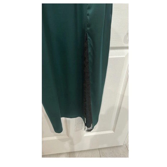 Zara Lingerie Style forest green, satin effect midi dress. Medium - Picture 2 of 3